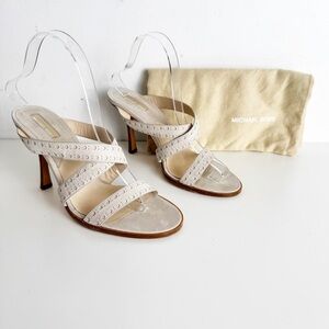 Michael Kors Collection strappy mule heel sandal suede size 8